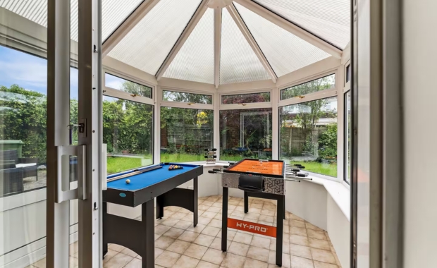 The games room in Hatherley House