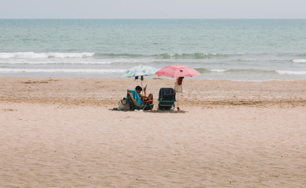 people on a beach in Benidorm